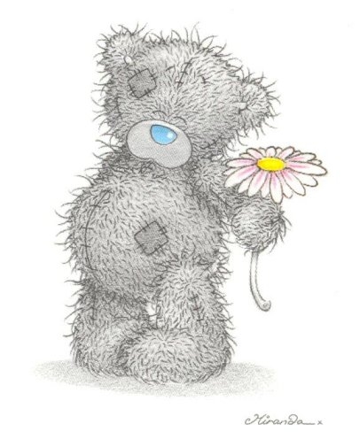 Лапочка Тедди с огромным белорозовым цветком