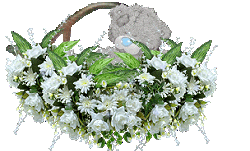 мишка в корзине с цветами